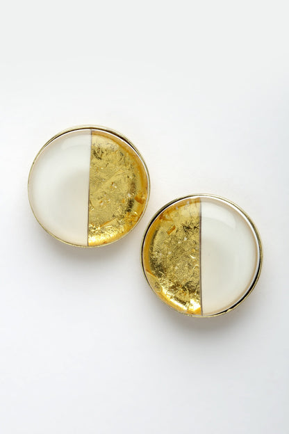 Half Lunar Foil Work Resin Studs 