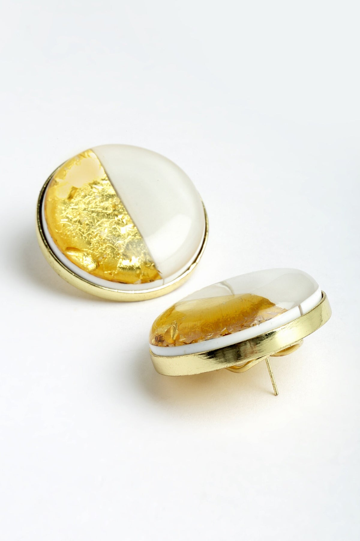 Half Lunar Foil Work Resin Studs 