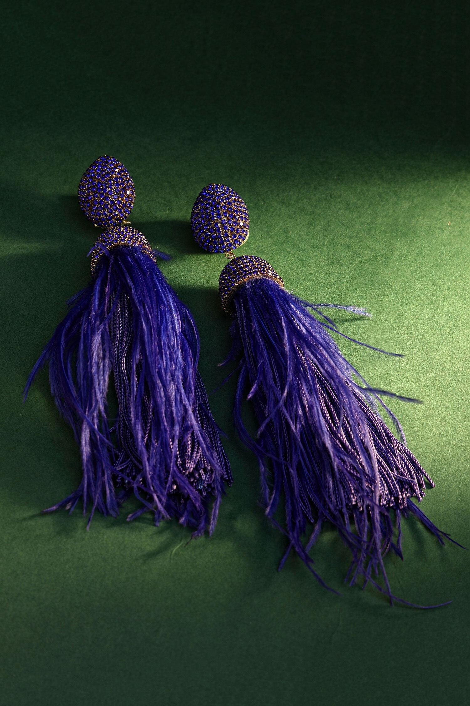 Celtic Dome Shaped Feather Danglers 