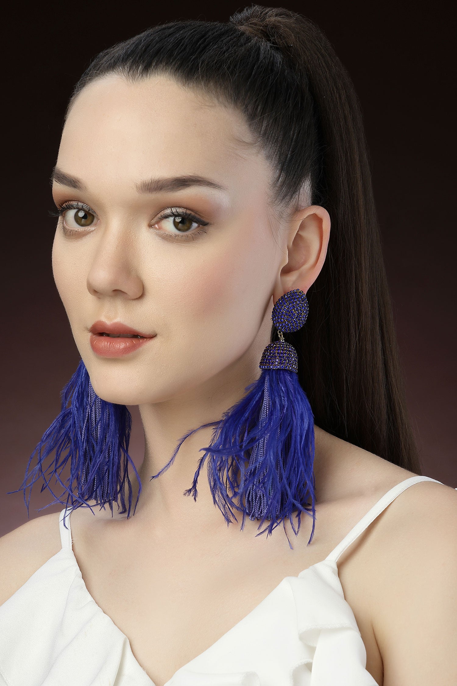 Celtic Dome Shaped Feather Danglers 