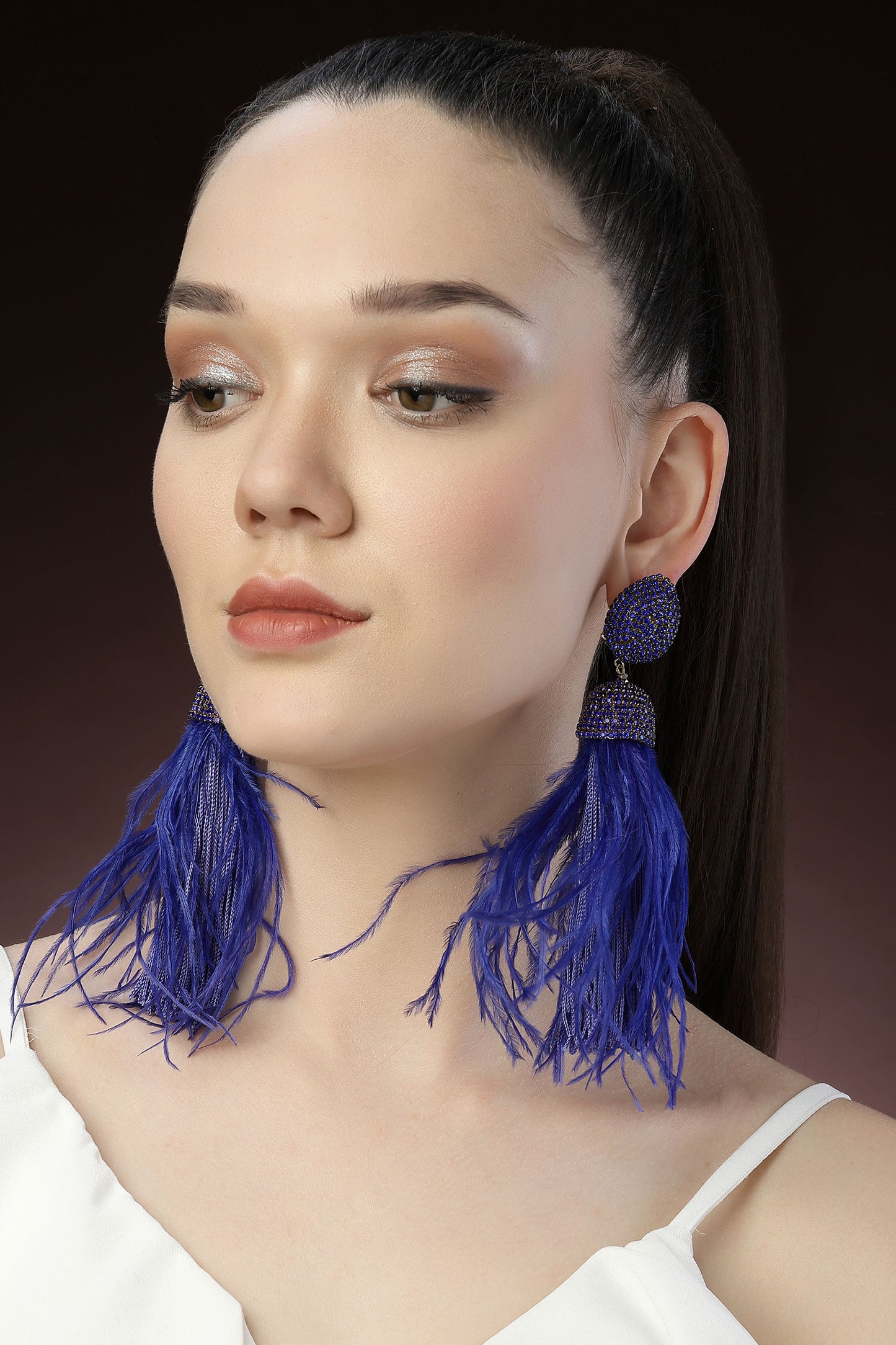 Celtic Dome Shaped Feather Danglers 