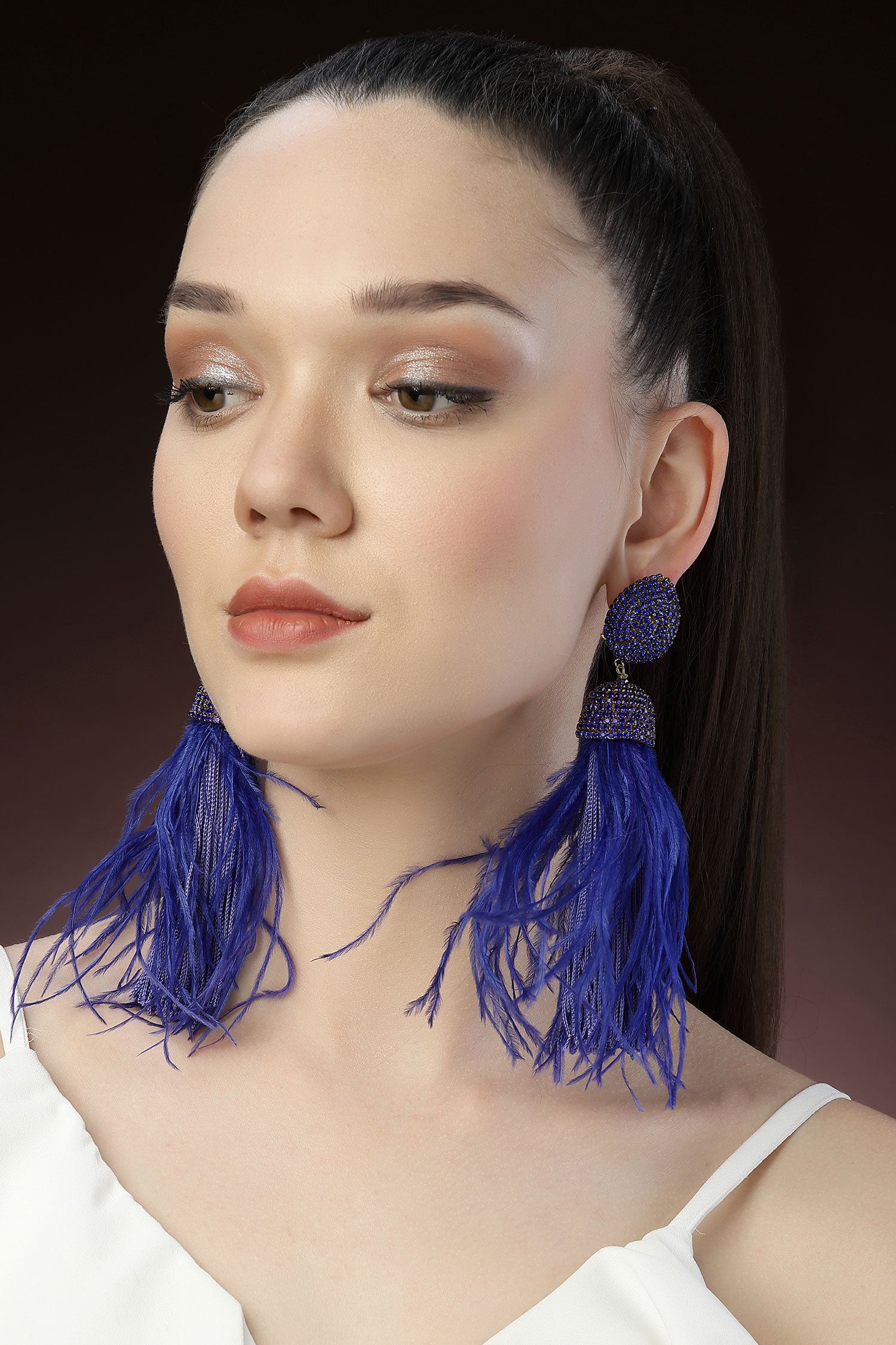 Celtic Dome Shaped Feather Danglers 