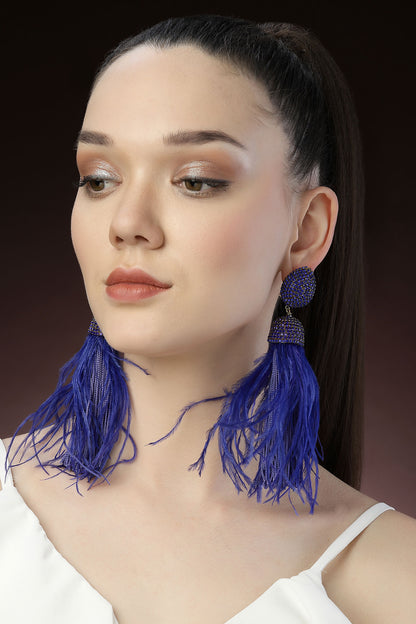 Celtic Dome Shaped Feather Danglers 