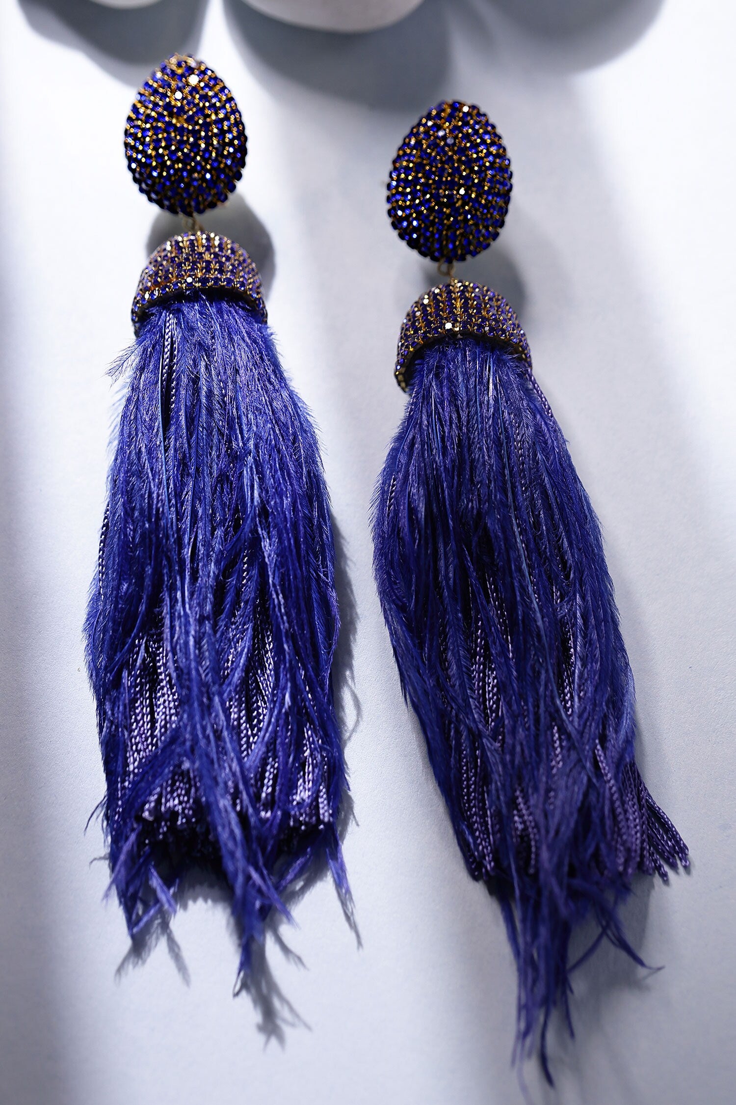 Celtic Dome Shaped Feather Danglers 