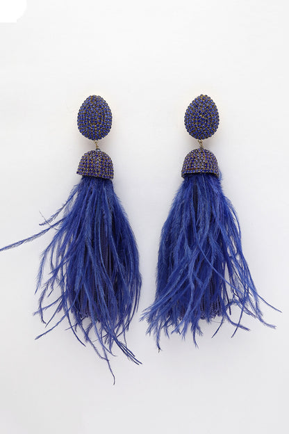 Celtic Dome Shaped Feather Danglers 