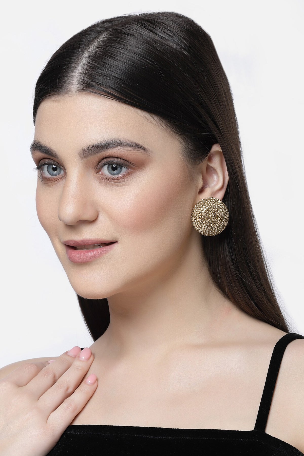 Crystal Embellished Round Studs 