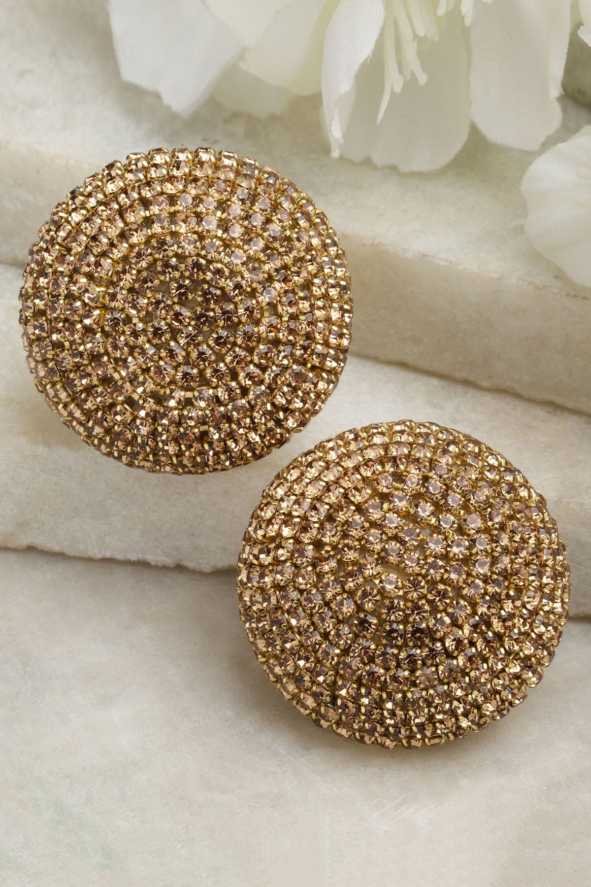 Crystal Embellished Round Studs 