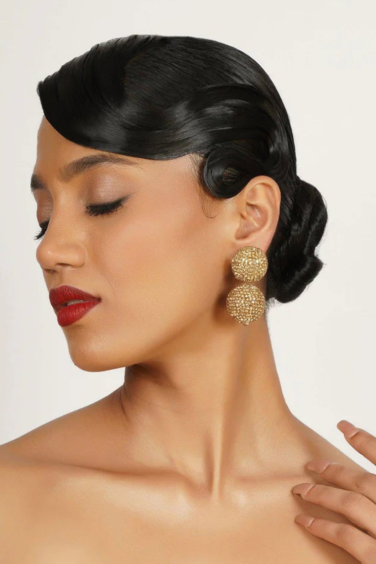 Crystal Embellished Round Studs 