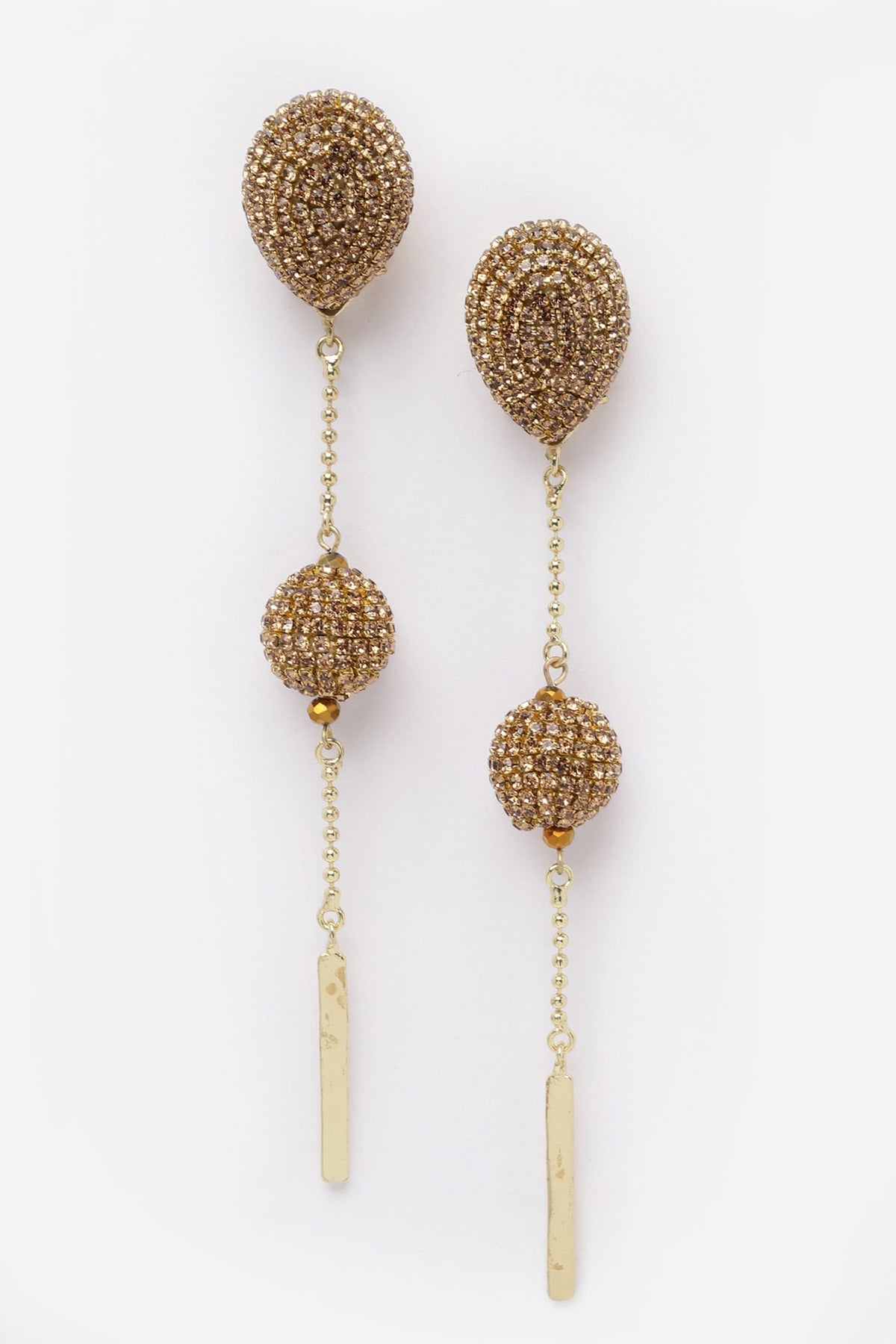 Long Drop Embellished Earrings 