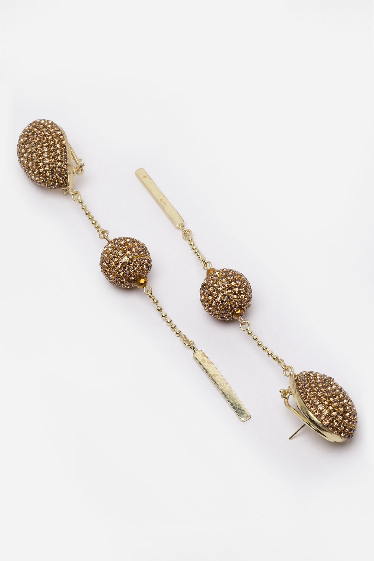 Long Drop Embellished Earrings 