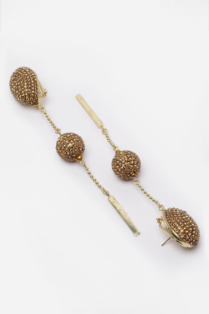 Long Drop Embellished Earrings 