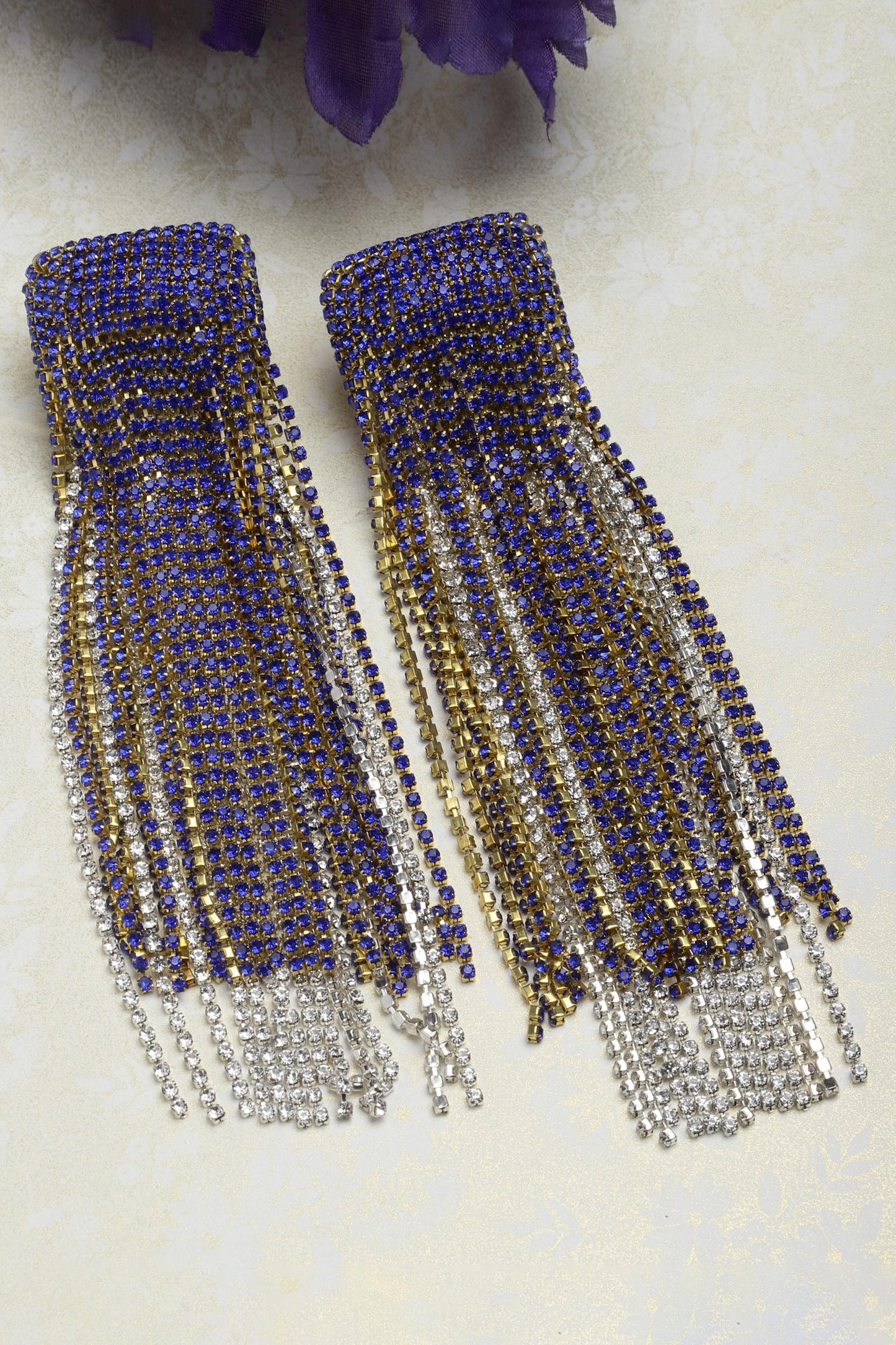 Crystal Embellished Cascading Earrings 