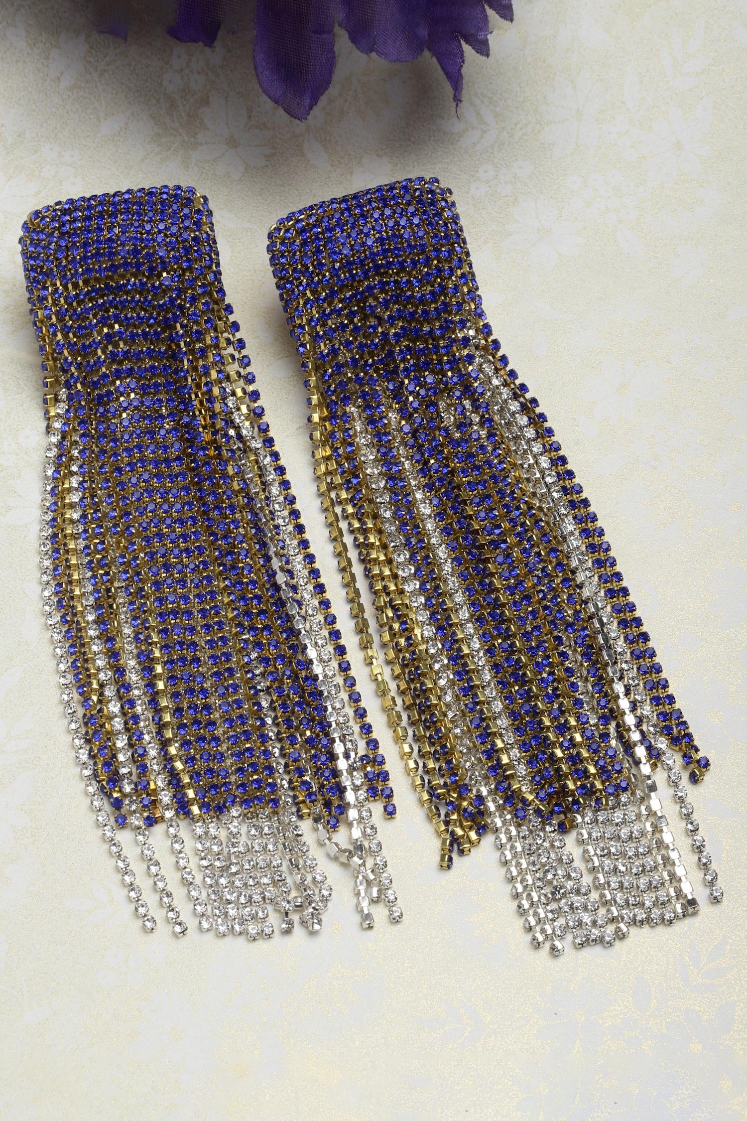 Crystal Embellished Cascading Earrings 
