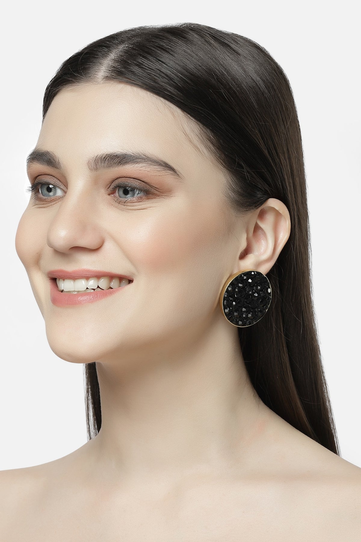 Crystal Embellished Round Studs 
