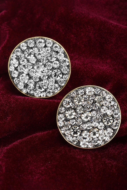 Crystal Embellished Button Studs 