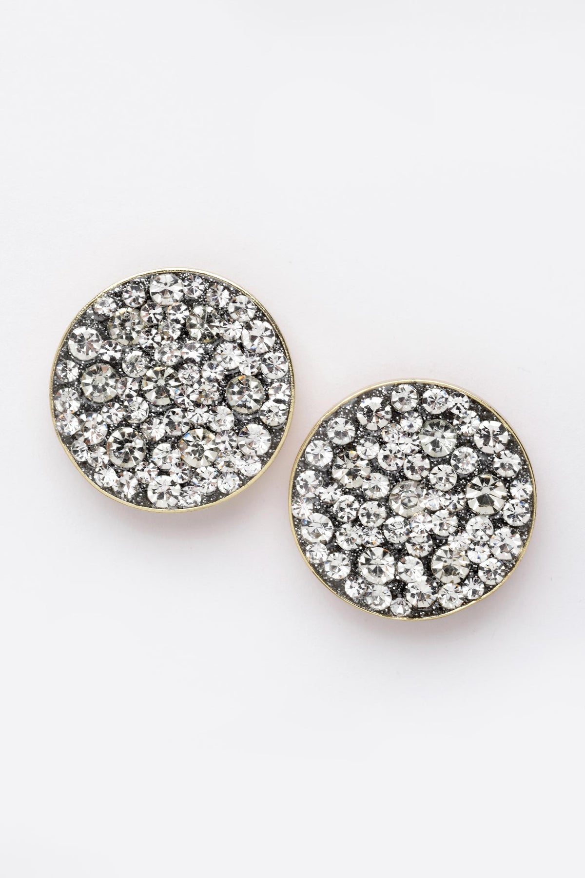 Crystal Embellished Button Studs 