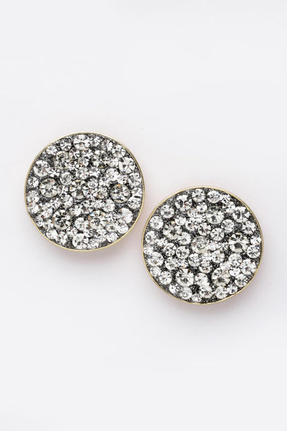 Crystal Embellished Button Studs 