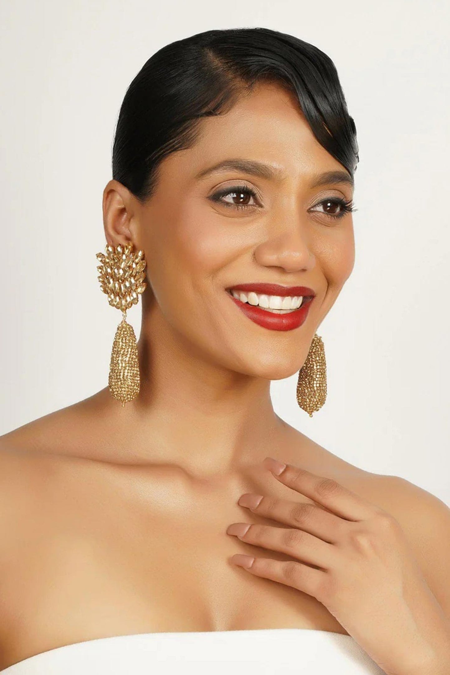 Blossom Crystal Embellished Danglers 