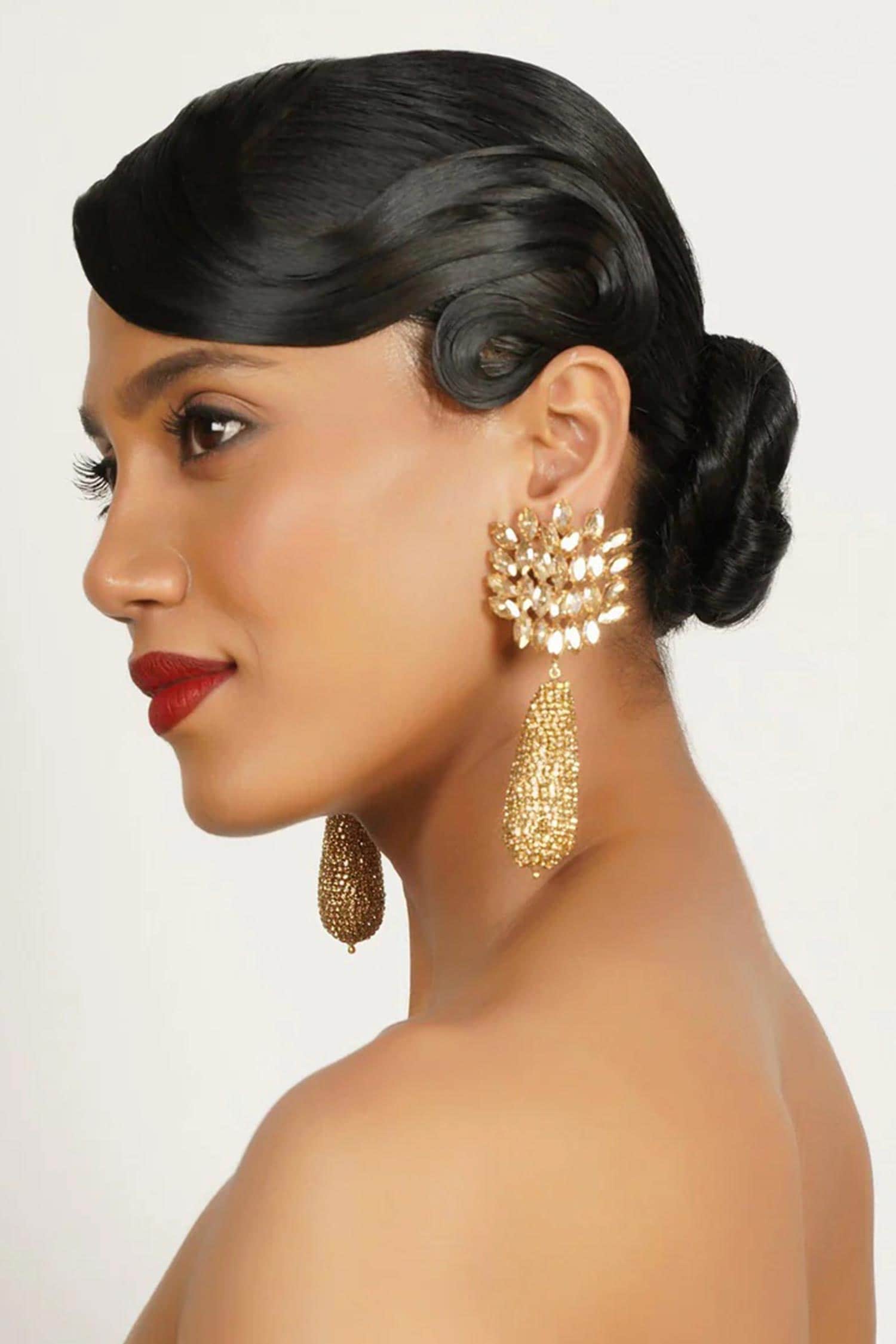 Blossom Crystal Embellished Danglers 