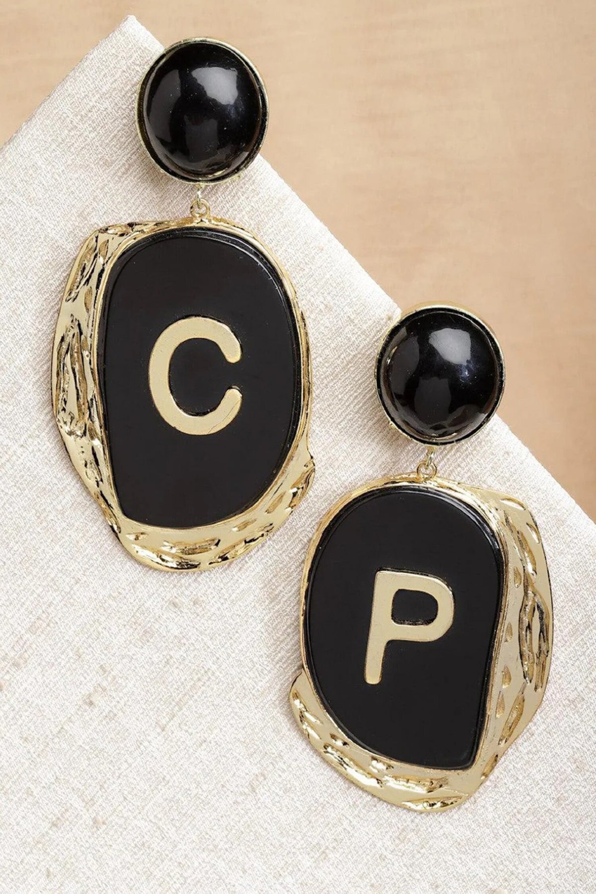 Letter Embellished Earrings 