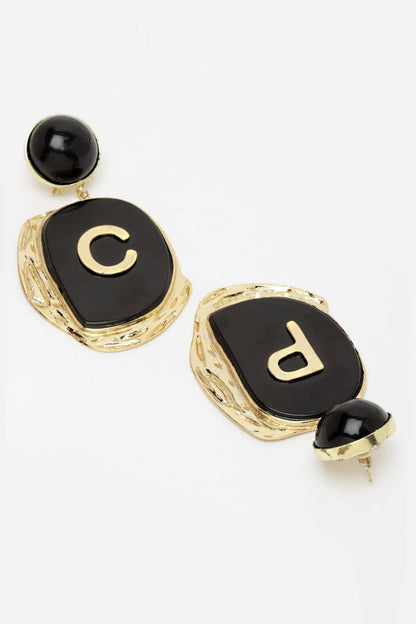 Letter Embellished Earrings 