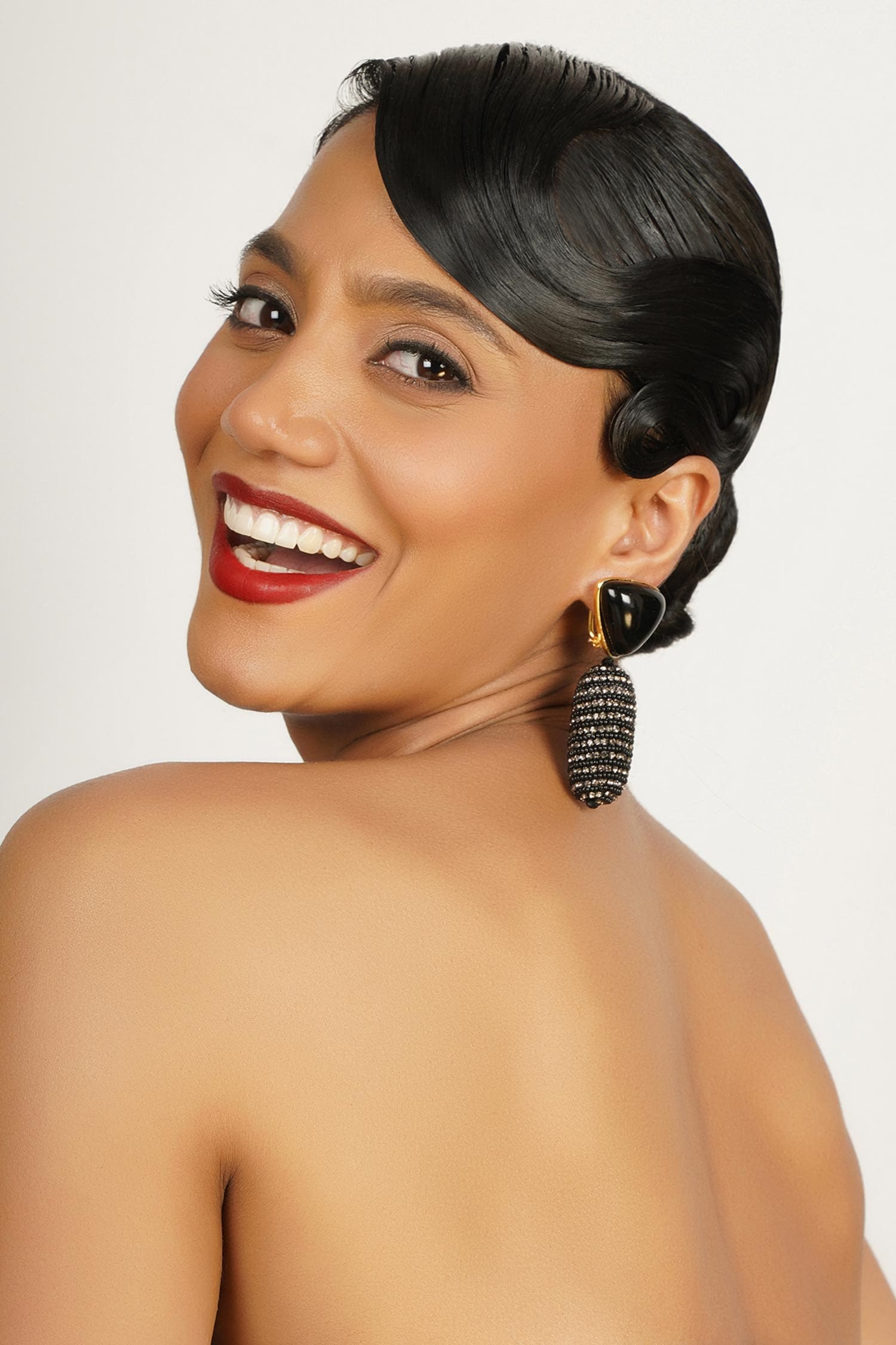 Stone Crystal Embellished Earrings 