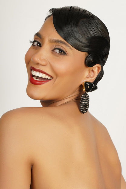 Stone Crystal Embellished Earrings 