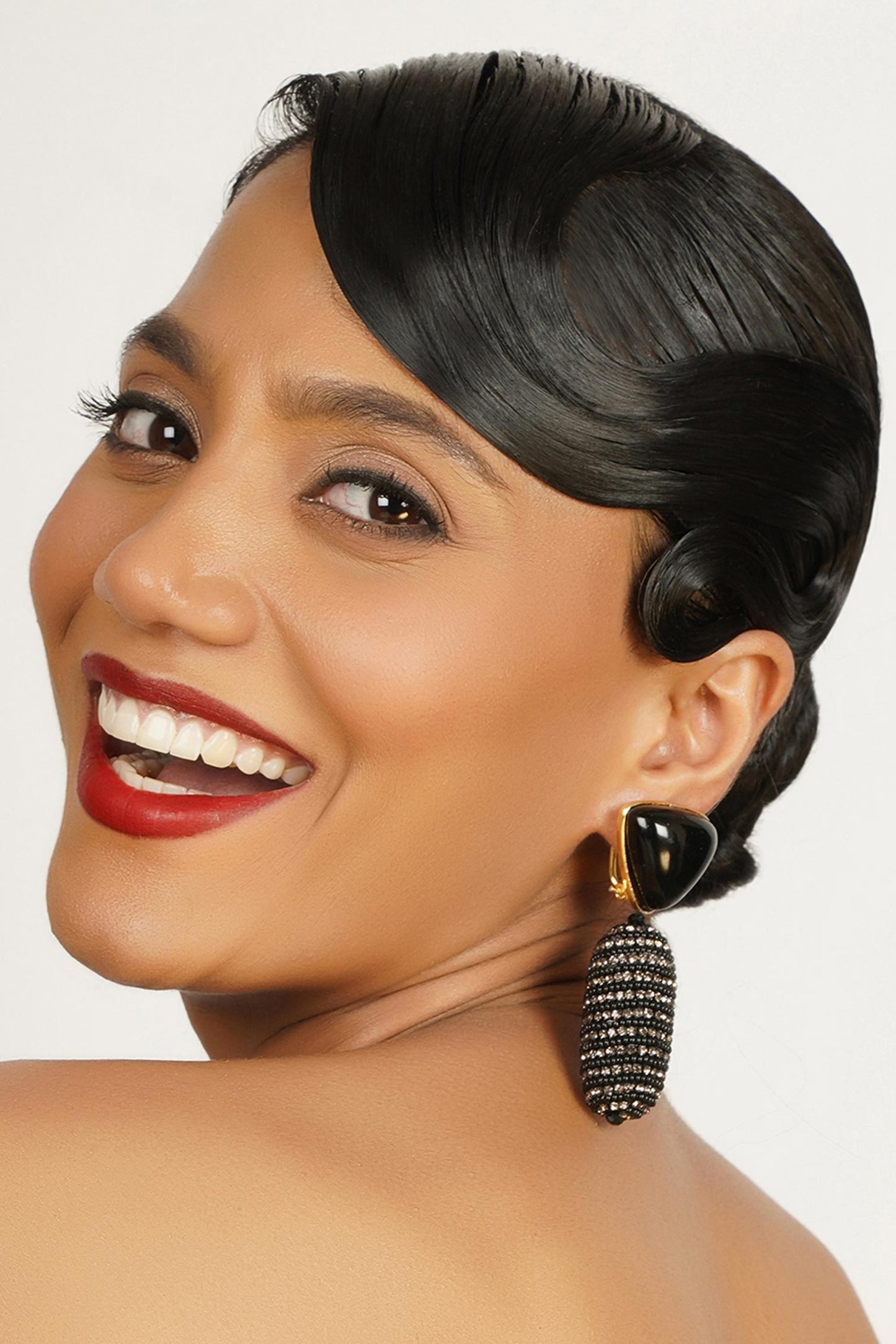 Stone Crystal Embellished Earrings 