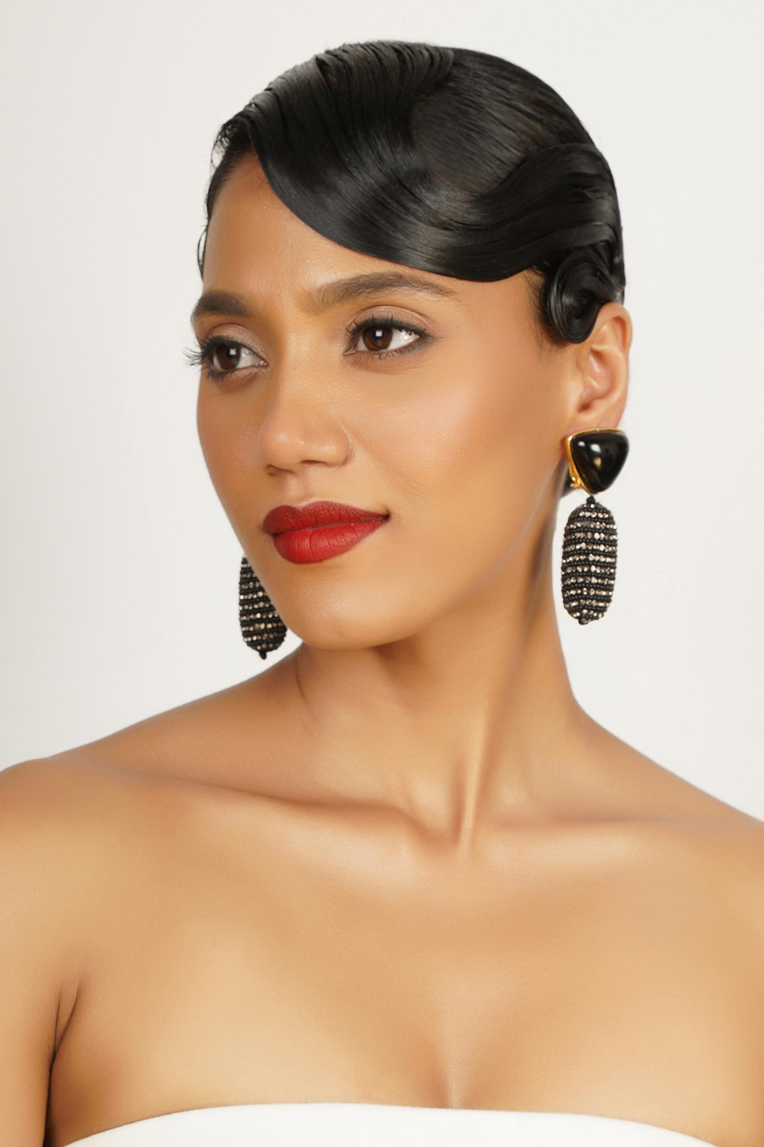 Stone Crystal Embellished Earrings 