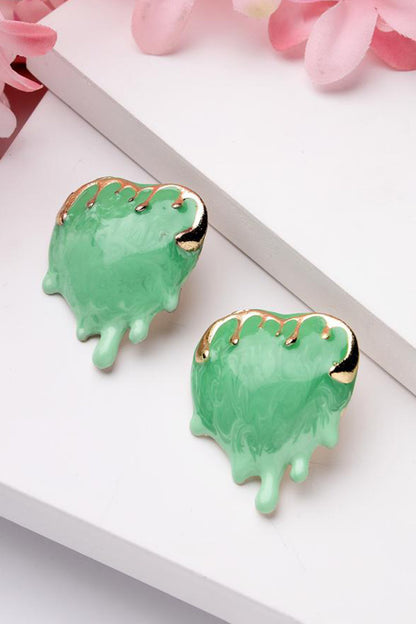 Enamel Heart Stud Earrings 