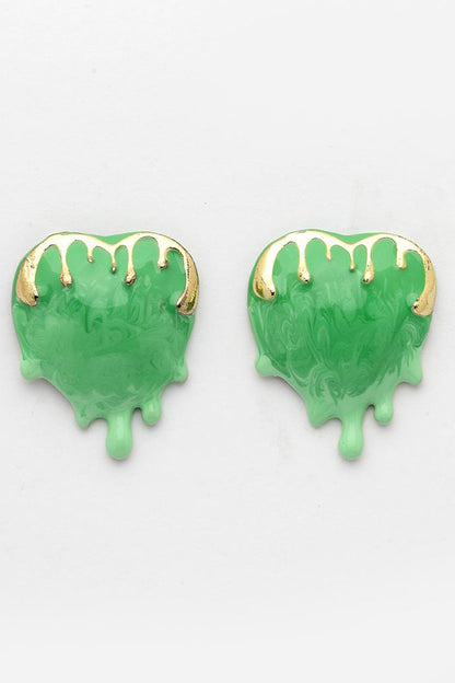 Enamel Heart Stud Earrings 