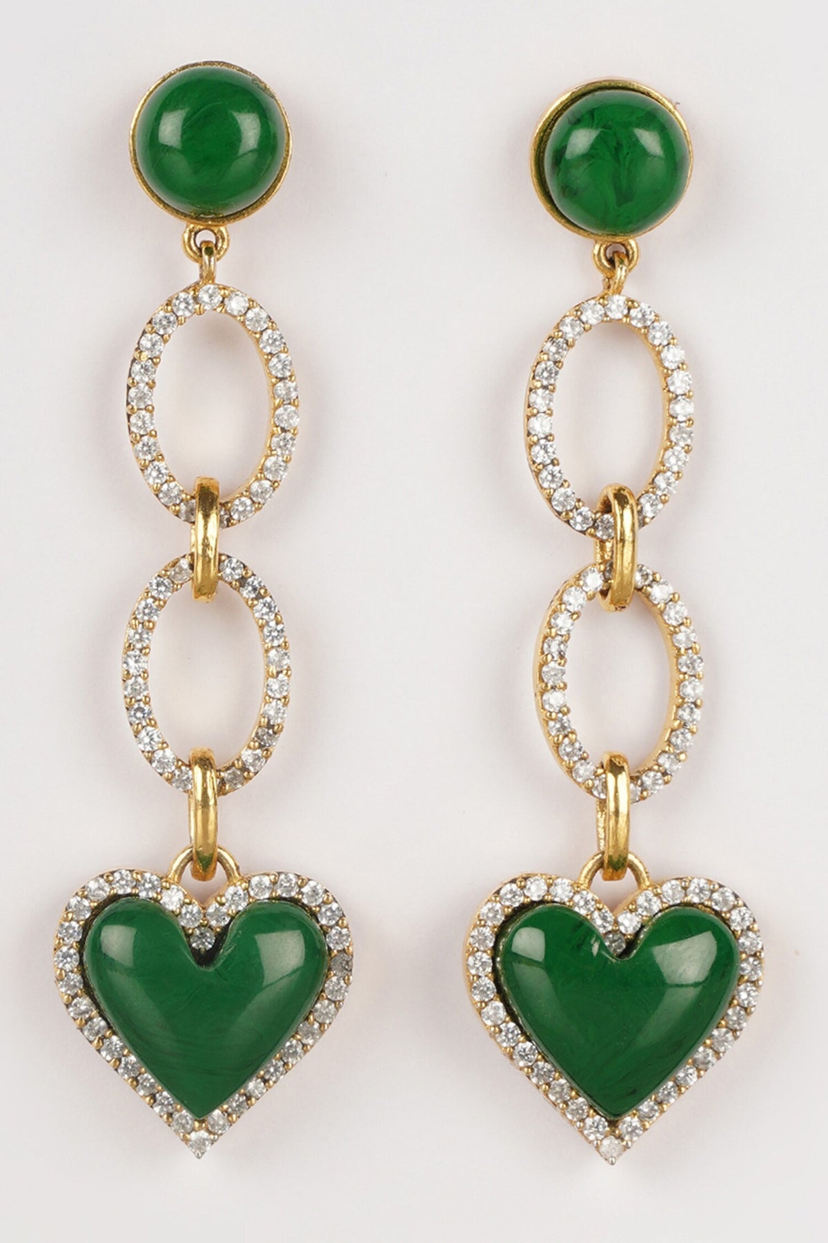 Enamel Heart Drop Earrings 