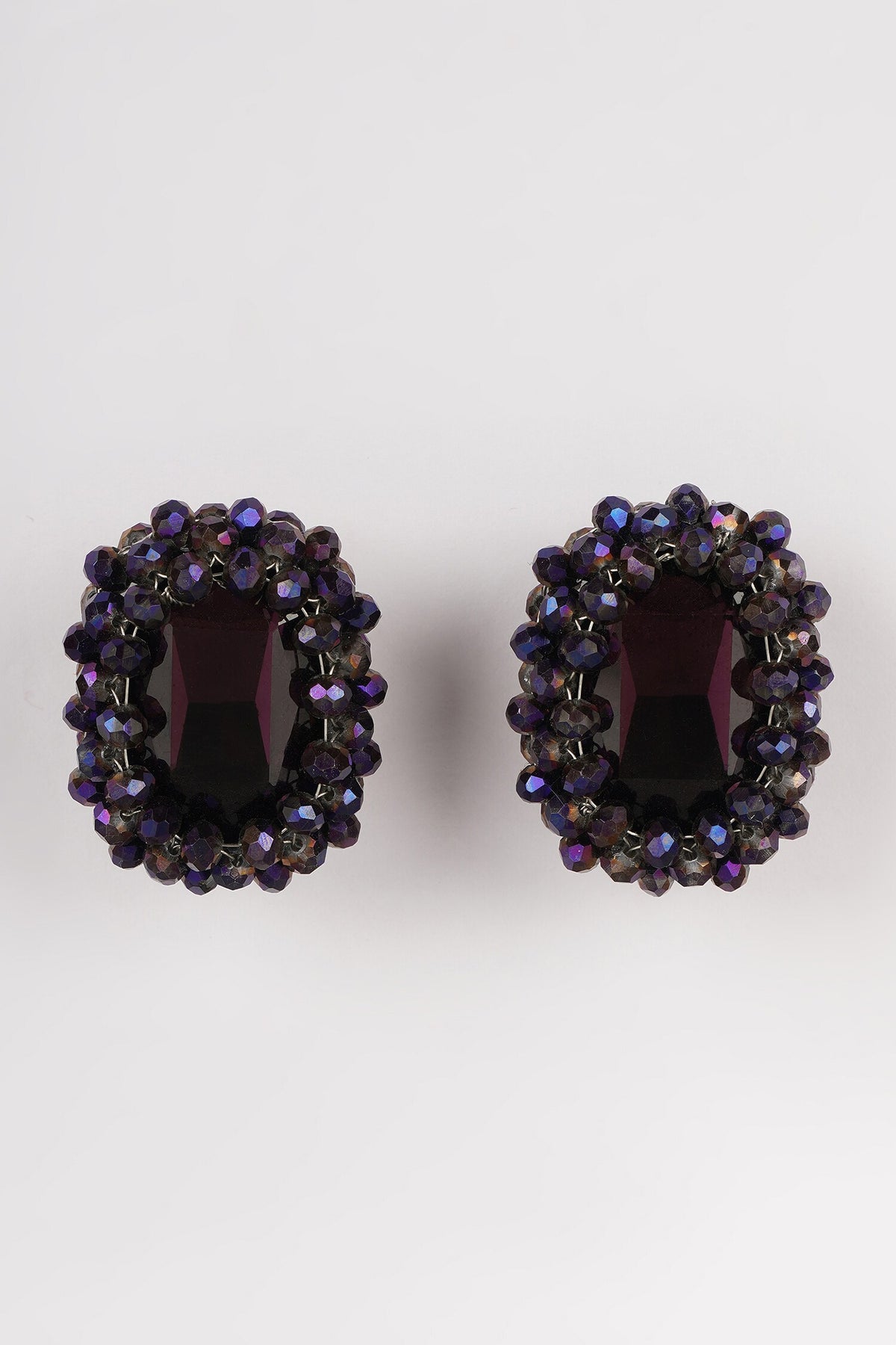 Crystal Bead Embellished Stud Earrings 