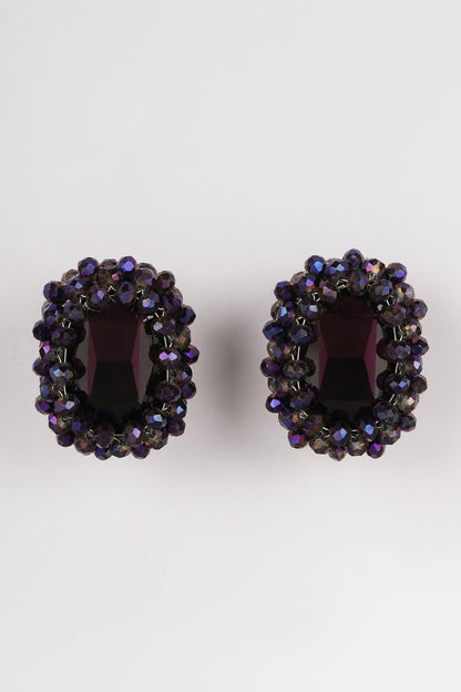 Crystal Bead Embellished Stud Earrings 