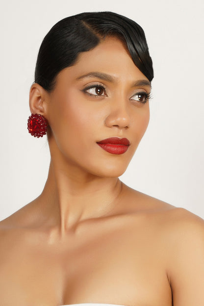 Bead Embellished Stud Earrings 