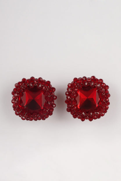 Bead Embellished Stud Earrings 