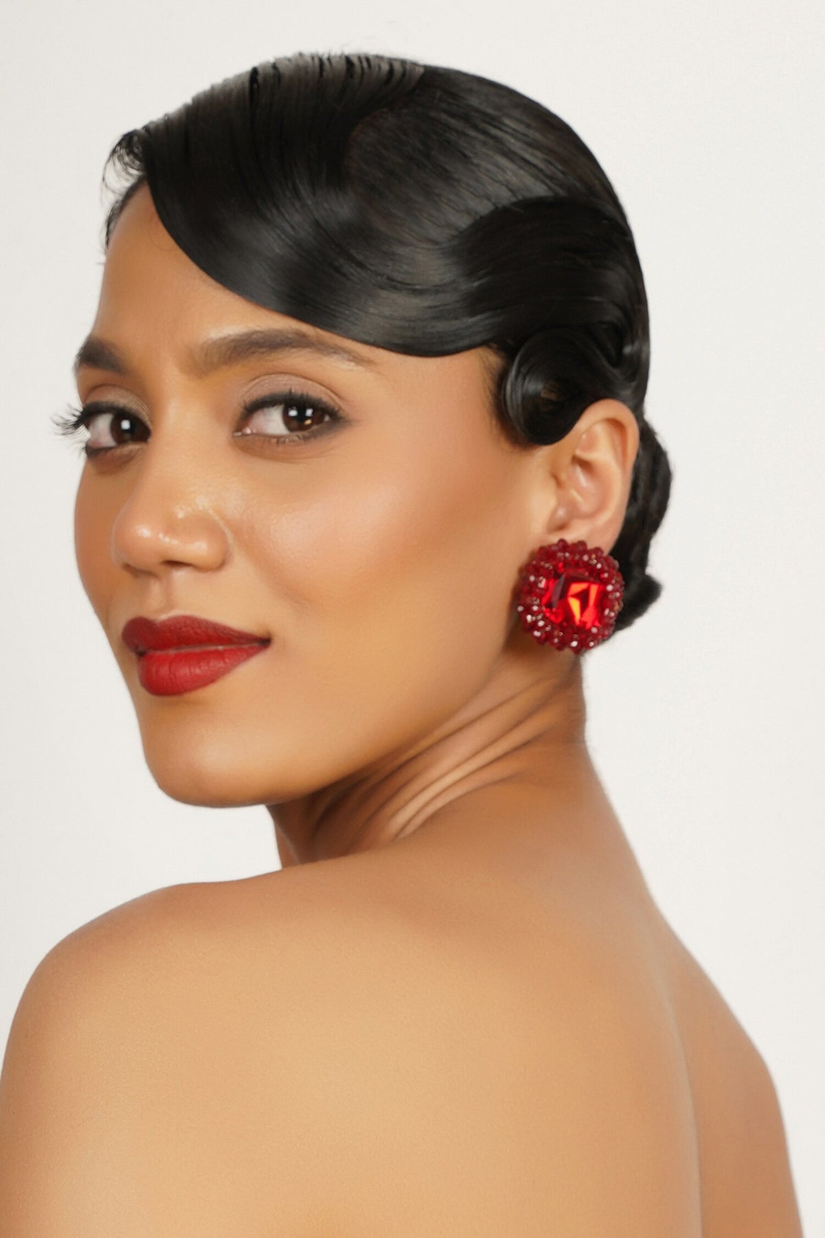 Bead Embellished Stud Earrings 