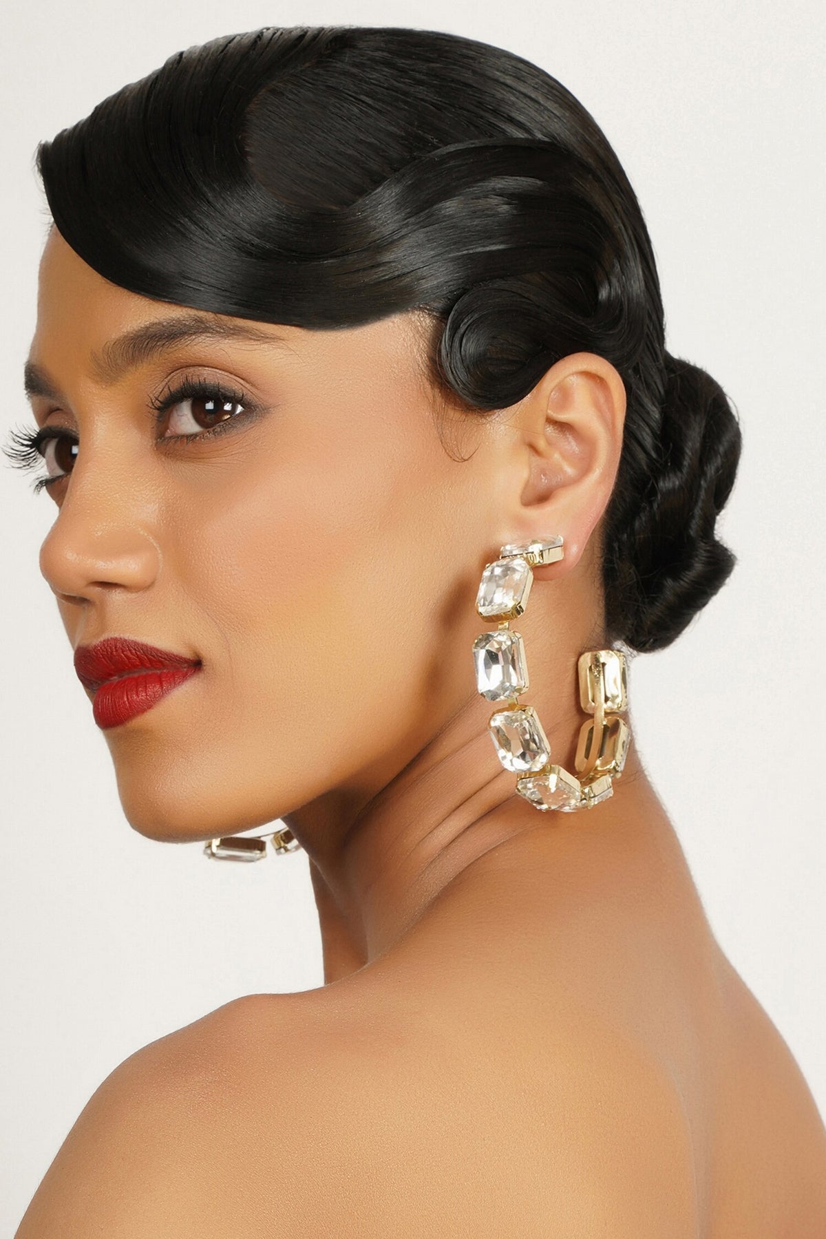 Crystal Embellished Hoops 