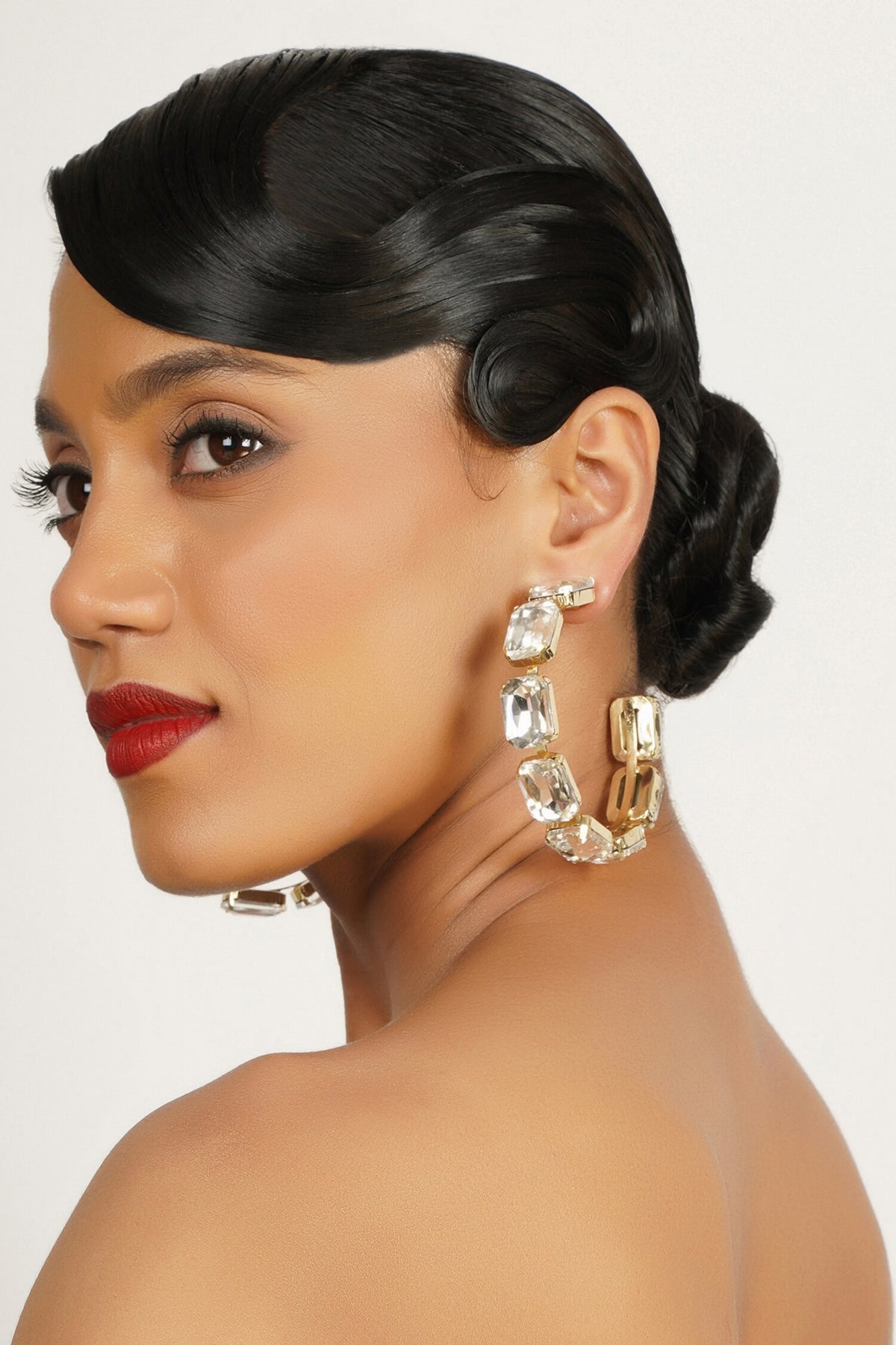 Crystal Embellished Hoops 