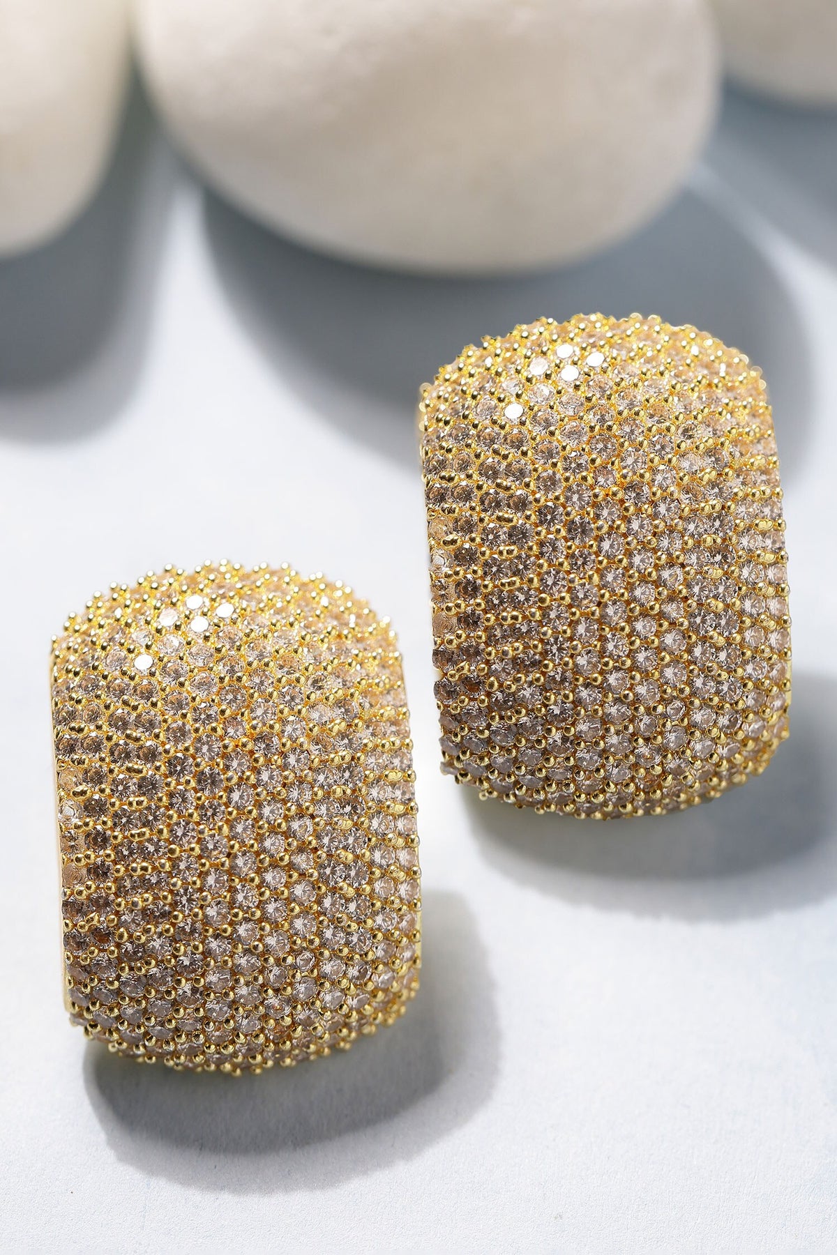 Crystal Studded Stud Earrings 