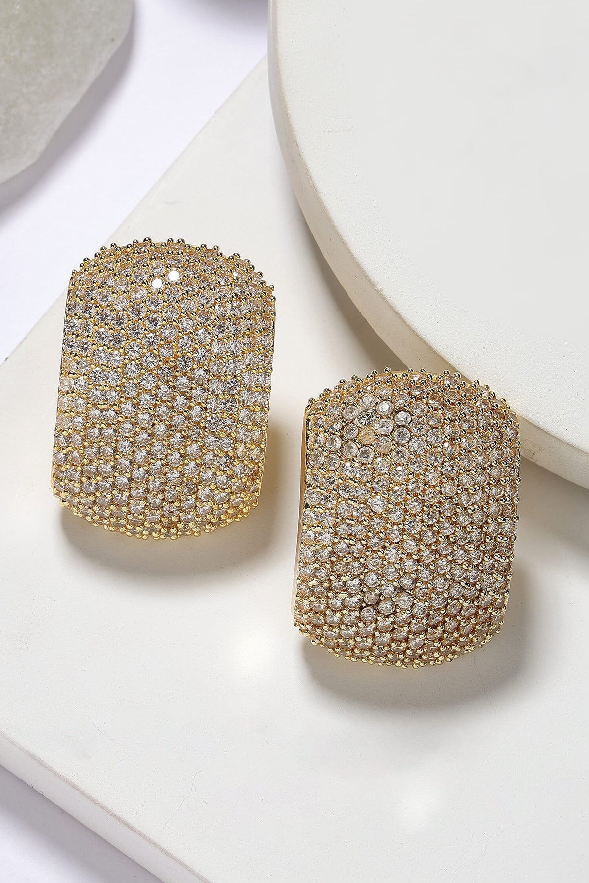 Crystal Studded Stud Earrings 
