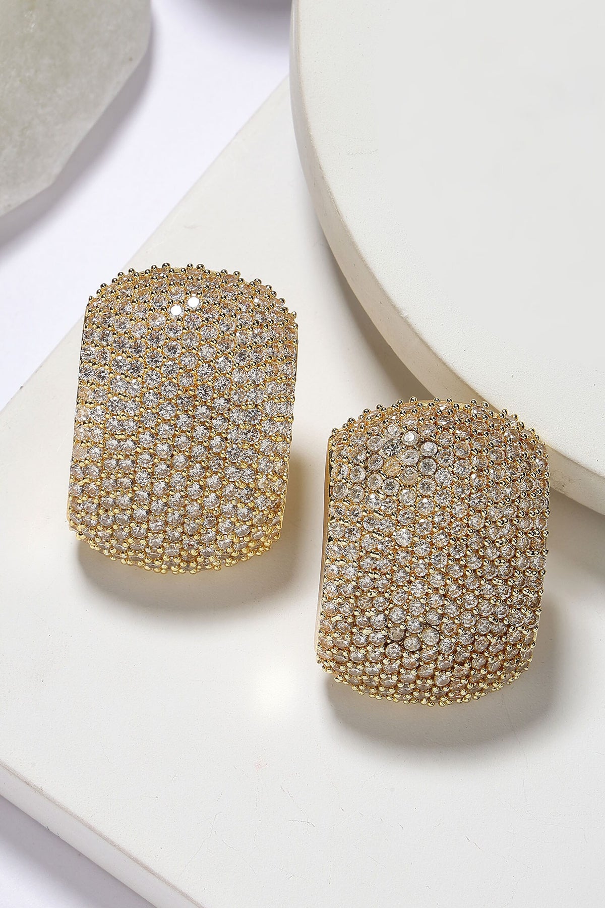 Crystal Studded Stud Earrings 