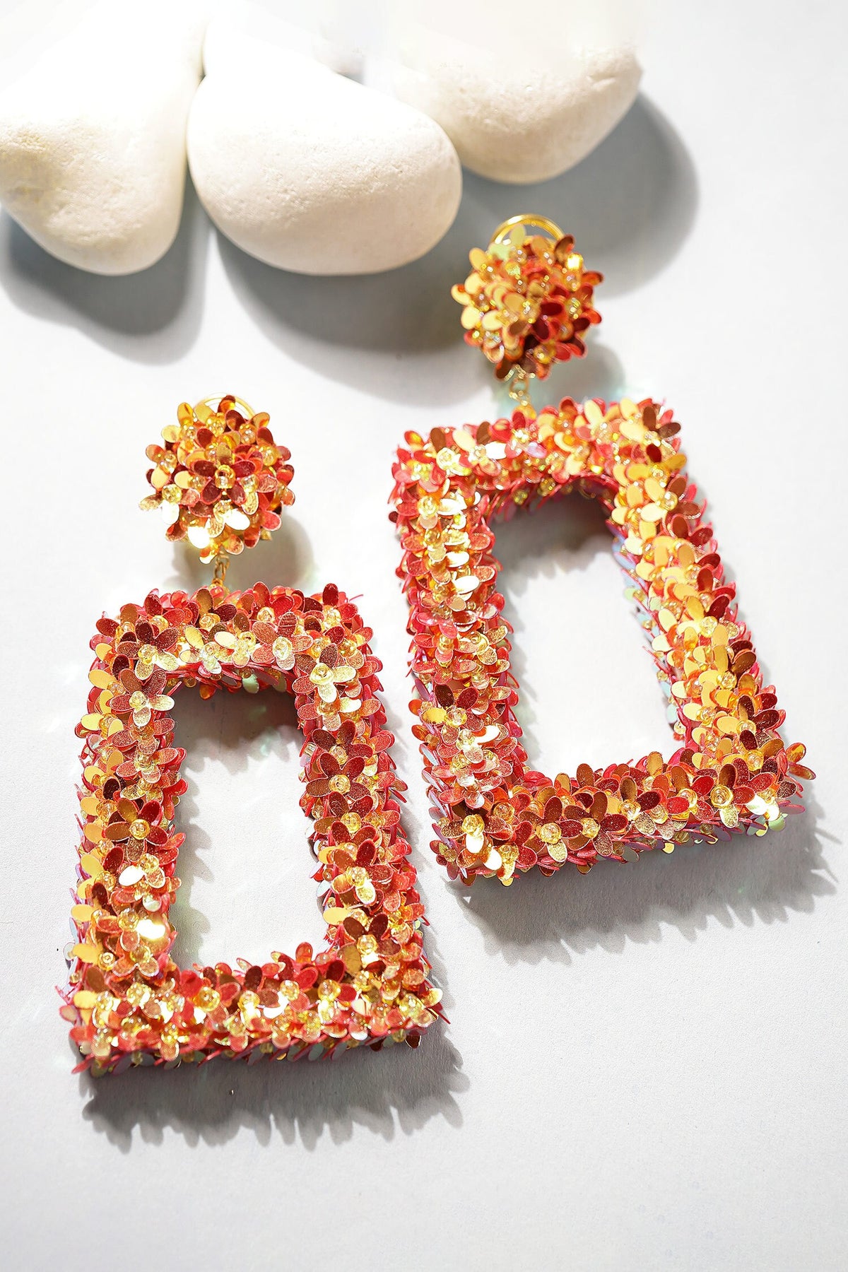Sequin Embellished Dangler Earrings 