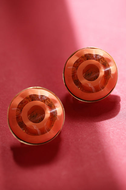 Round Foil Resin Earrings 