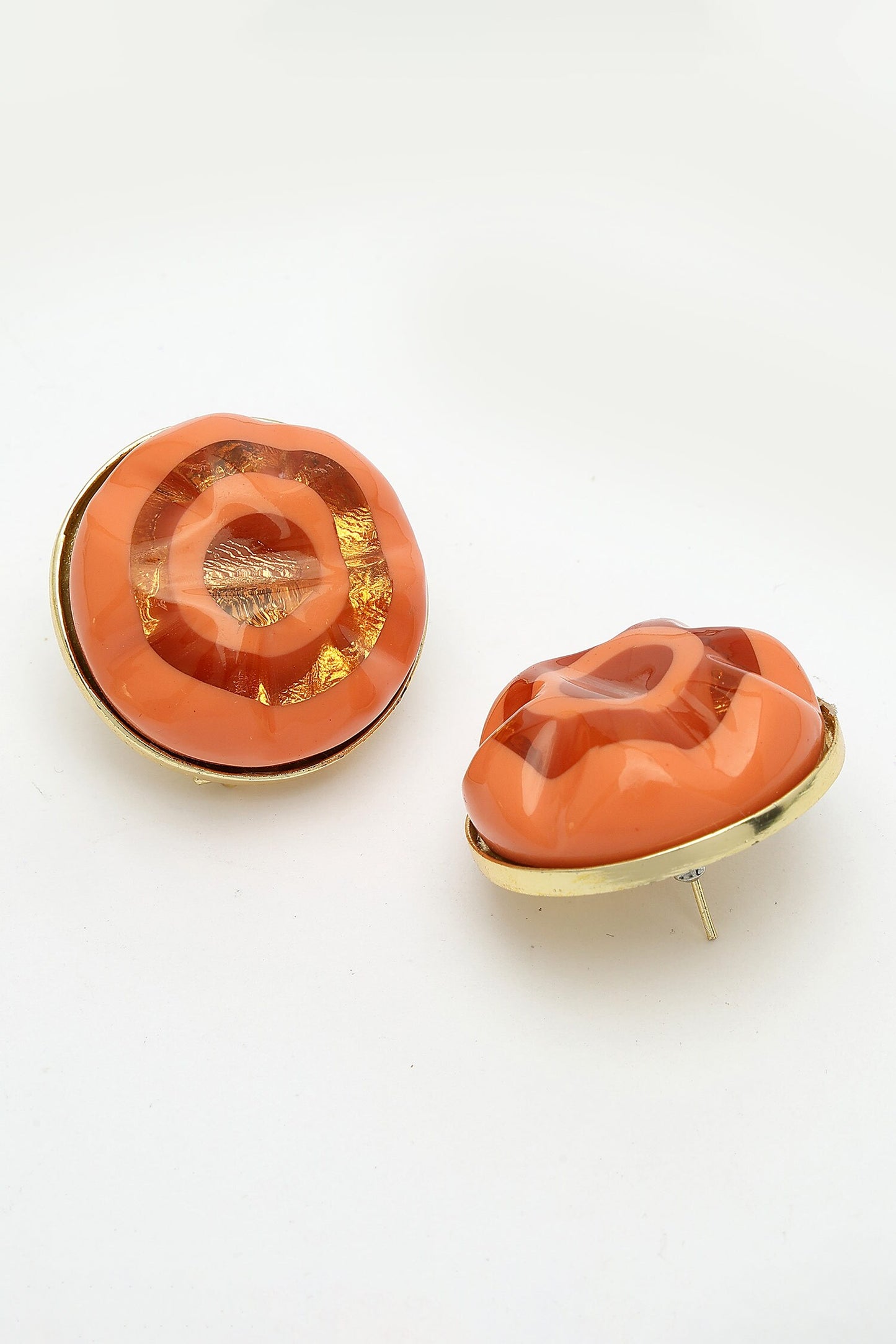 Round Foil Resin Earrings 