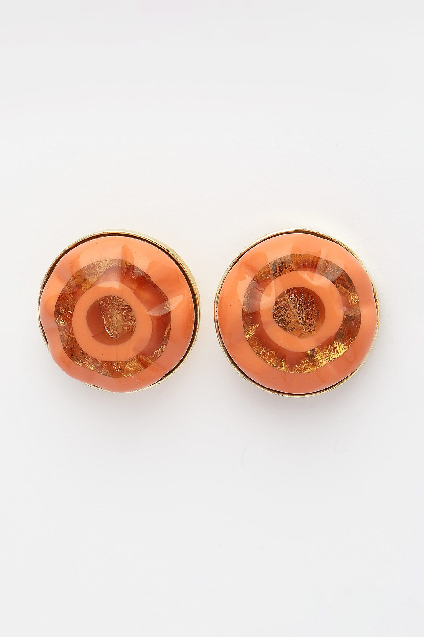 Round Foil Resin Earrings 