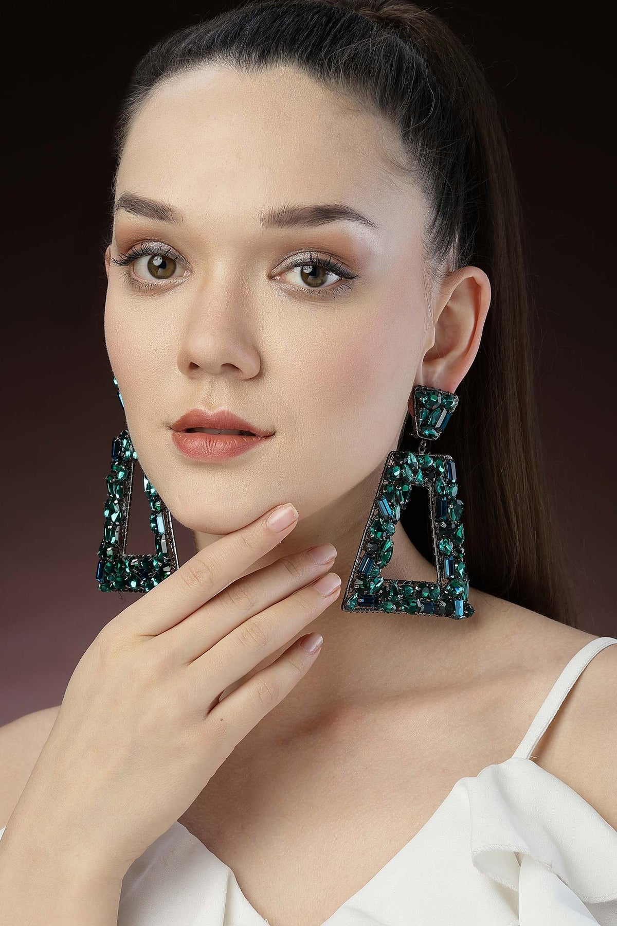 Trapezoidal Open Frame Earrings 