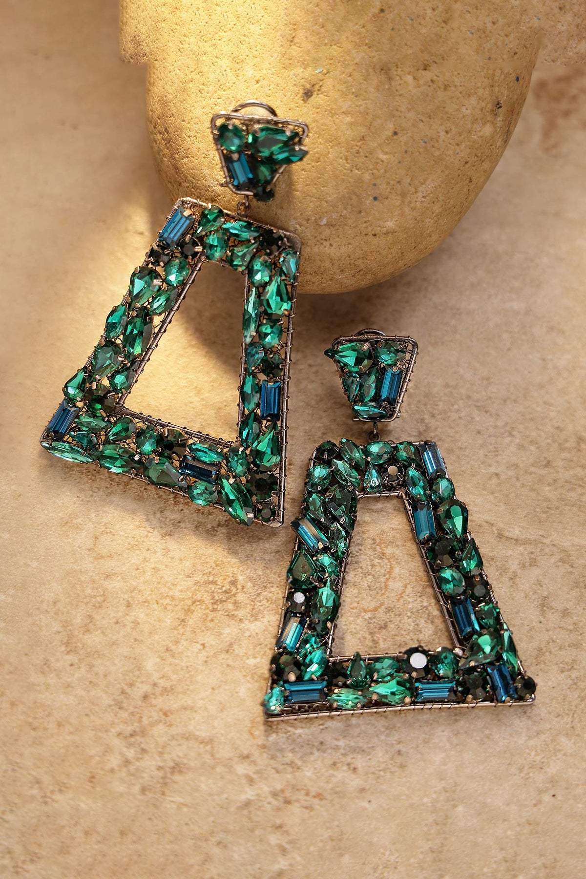 Trapezoidal Open Frame Earrings 