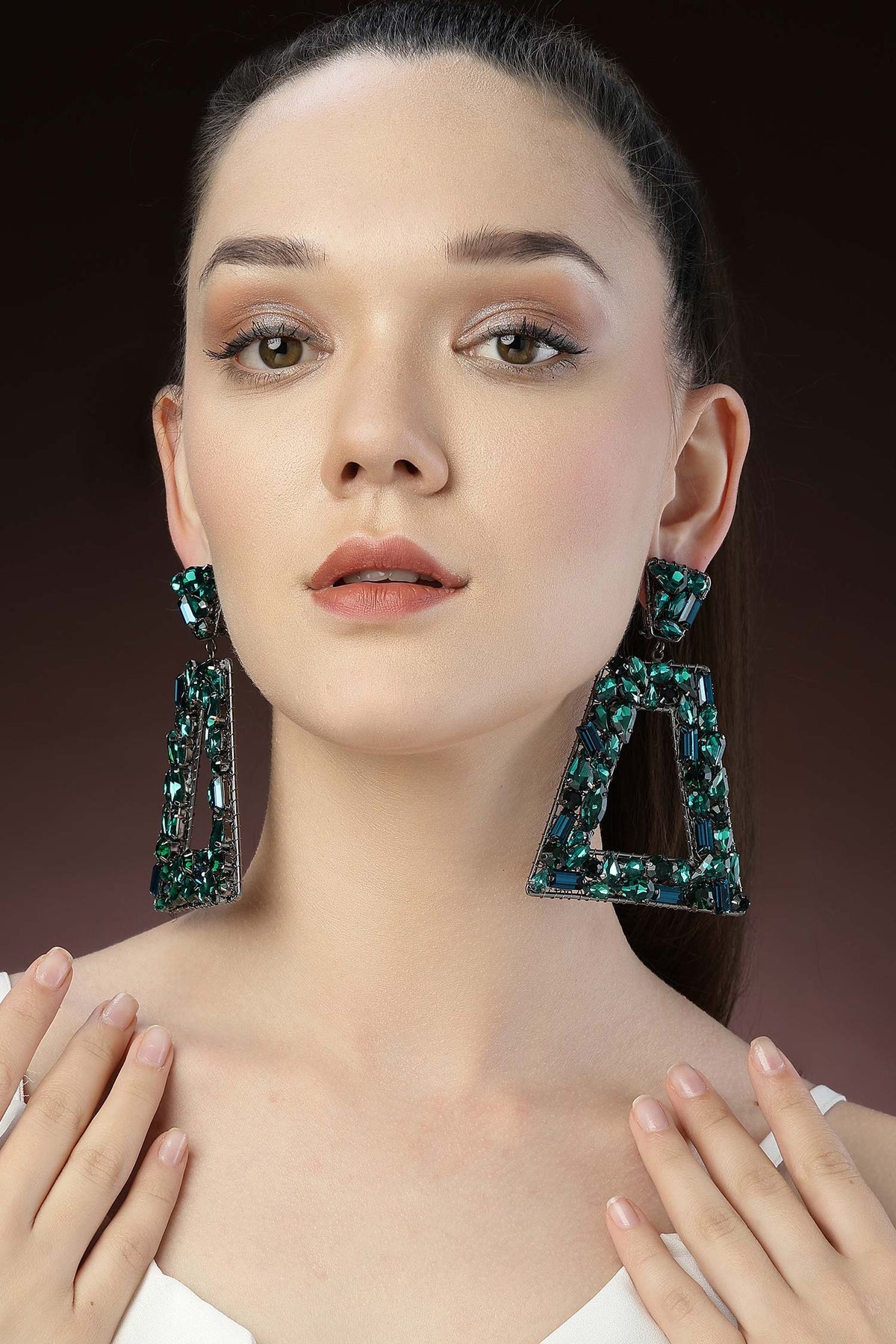 Trapezoidal Open Frame Earrings 