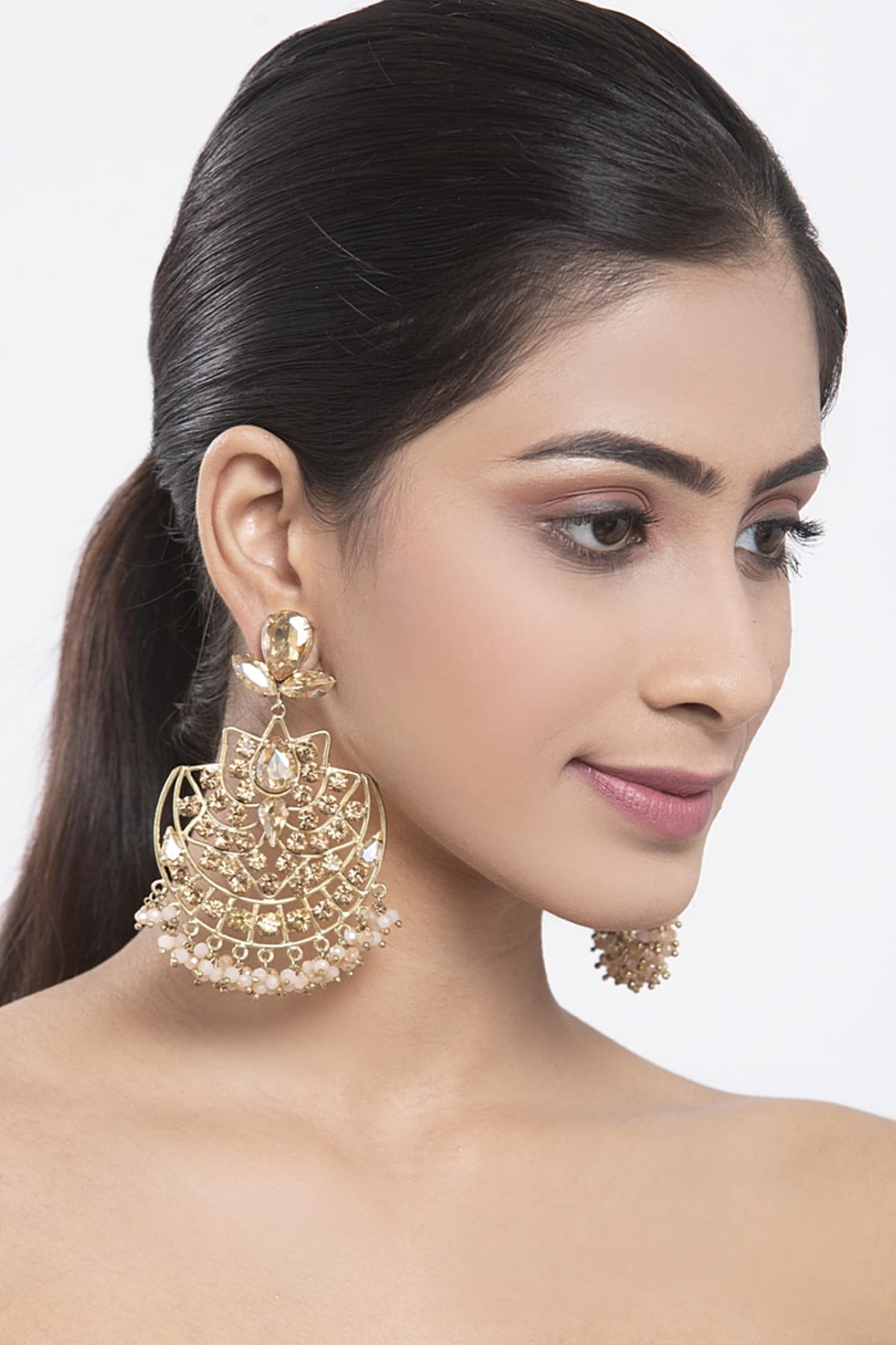 Crystal Embellished Chandelier Earrings 